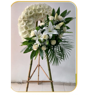 CORONA CRISANTEMOS Y ROSAS